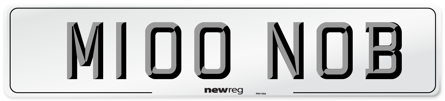 M100 NOB Number Plate from New Reg